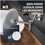 ovimar Vorupor Miroir cosmétique argenté | Avec éclairage | Rechargeable | Montage mural à percer | Dans la salle de bain | Miro