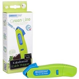 WEICON TOOLS Couteau pour câbles No. S 4-28 Multi Green Line | matières premières durables | avec fonction de dénudage dans le b