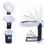 Safe 4566 Loupe de Lecture avec lumière LED UV | Grossissement 3,5 et 25 - Taille des Verres 20 et 80 mm | Hauteur jusqu'à 130 m