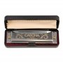 CASCHA Harmonica en F-Dur avec étui et chiffon d'entretien spécial Blues Country Mouth Harmonica Argenté