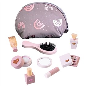 howa 48812 Trousse de maquillage pour enfant avec 8 accessoires en bois et autocollants en forme de cœur