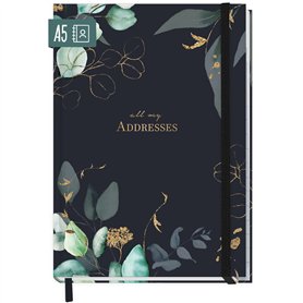 paper&you® Carnet d'adresses A5 avec onglet A-Z [Fleurs de clair de lune] Livre pour contacts
