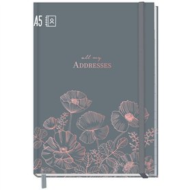paper&you® Carnet d'adresses A5 avec onglet A-Z [Poppy] Livre pour contacts