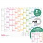 Häfft® Calendrier mural XXL 2025 A1+ en français (63 x 89 cm) plié "Rainbow" + agenda annuel A4 gratuit