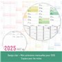 Häfft® Calendrier mural XXL 2025 A1+ en français (63 x 89 cm) plié "Rainbow" + agenda annuel A4 gratuit, avec jours fériés de la