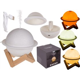 Humidificateur/Diffuseur d'huile Planète avec Support en Bois