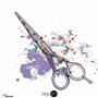 JAGUAR Ciseaux à cheveux JaguART MAGIC GARDEN 5.5" | Ciseaux de coiffeur en design offset | Revêtement high-tech anti-allergéniq