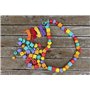 75 perles colorées et 5 cordons à enfiler