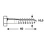 Connex KL3141060 Vis à bois 6 pans galvanisés 1000 g 10 x 60 mm