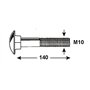 Connex KL4111140 Vis à tête bombée M10 x 140 mm galvanisées 1000 g