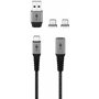 goobay 65653 Magnetisches USB Ladekabel / 1 Meter/Magnetladekabel/USB-A & USB-C / 60 Watt Textilkabel