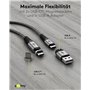 goobay 65653 Magnetisches USB Ladekabel / 1 Meter/Magnetladekabel/USB-A & USB-C / 60 Watt Textilkabel