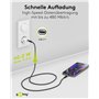 goobay 65653 Magnetisches USB Ladekabel / 1 Meter/Magnetladekabel/USB-A & USB-C / 60 Watt Textilkabel
