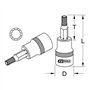 KS Tools 918.1444 - Douille tournevis 1/4" XZN - L.37mm - M7 - Gamme CHROMEplus - En Chrome Vanadium - Finition chromée