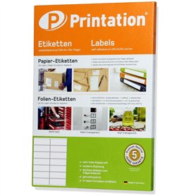 Printation Étiquettes Autocollantes 105 x 41 mm - 140 Étiquettes Multi-Usages Blanches