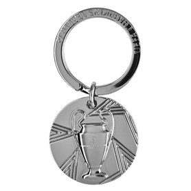 AMBALCOM UEFA Champions League Porte-clés - Mini réplique de trophée - Design rond en métal - Article officiel pour les fans