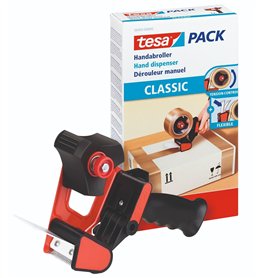 tesa Dérouleur Manuel Classic – Dévidoir Universel pour le Déroulage de Rubans Adhésifs – Support en Métal Robuste – Pour Rubans