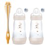 MAM Easy Start Lot de biberons anti-coliques pour nouveau-né MEGA 0+ à partir de la naissance auto-stérilisant avec tétines Skin