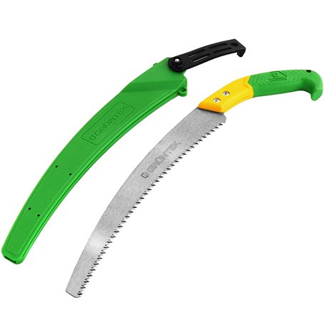 GRÜNTEK Scie à Main d' Élagage Jardin ORCA 330mm. Scie Pliante en Acier trempé Professionnel et support léger en plastique