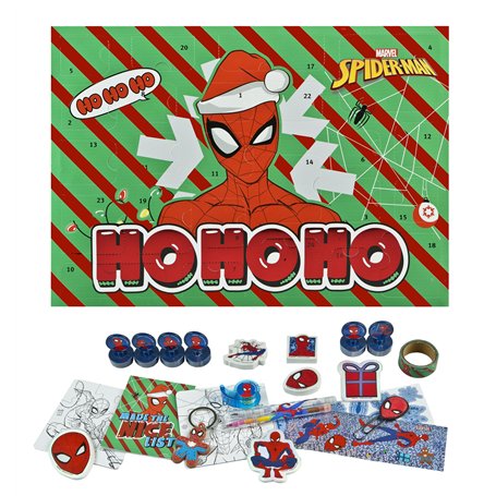 Undercover - Calendrier de l'Avent Spider Man - 24 surprises amusantes et créatives - Calendrier de papeterie - Super cadeau pou