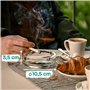 Praknu 6 Cendrier Verre Transparent - Empilables - Pour Intérieur et Extérieur - Cendrier En Verre Avec 4 Fentes