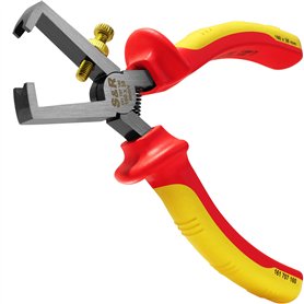 S&R Pince à Dénuder Electricien Isolée 160 mm. Dénudeur Cables électriques VDE 1000 volt