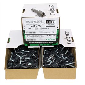 TWISTEC Lot de 300 vis auto-perceuses en tôle