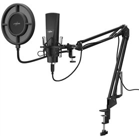 uRage Microphone à Condensateur de streaming USB avec bras (Micro Cardioïde d'Enregistrement Studio Conversation YouTube Voix-of