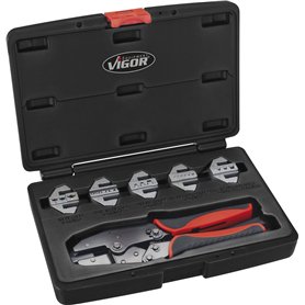 ViGOR Jeu de pinces à sertir à levier V2499 I Jeu de 6 outils électriques