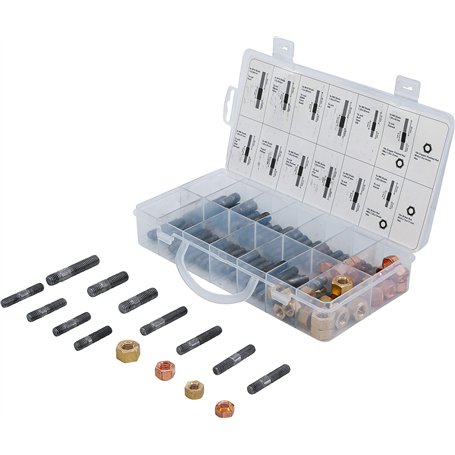 BGS 74293 | Assortiment d’écrous et de goujons pour collecteurs d’admission/d’échappement | 100 pièces