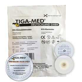 Tiga-Med Lot de 120 électrodes d'électrocardiographie adhésifs et à usage unique dotés de gel liquide 48 mm