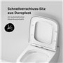 AM.PM Gem - WC Suspendu Sans Bride, Sans Rebord, Cuvette WC Suspendu Complet Kit, Abattant WC avec Amovible Softclose, Fixation 