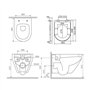 AM.PM Gem - WC Suspendu Sans Bride, Sans Rebord, Cuvette WC Suspendu Complet Kit, Abattant WC avec Amovible Softclose, Fixation 