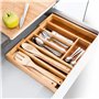 Relaxdays 10018883 Range-Couvert Extensible Rangement pour Tiroir Cuisine Bambou Nature