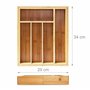 Relaxdays 10018883 Range-Couvert Extensible Rangement pour Tiroir Cuisine Bambou Nature