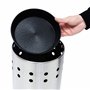 Relaxdays Porte-parapluies acier inoxydable Inox Support rond rangement parapluie meuble Hauteur 49,5 cm diamètre 22,5 cm, argen