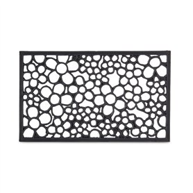 Relaxdays 10020195 Paillasson tapis de sol antidérapant en caoutchouc motifs fleurs résistant porte entrée garage couloir extéri