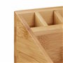Relaxdays 10020248 Organiseur de bureau bambou 10 compartiments distributeur fournitures bureau HxlxP: 10 x 23 x 10 cm, nature