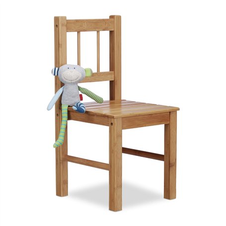 Relaxdays Petite chaise enfant en bambou chaise déco pour plantes ou fleurs HxlxP: 57 x 27 x 29 cm