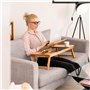 Relaxdays 10022218 Table d’Ordinateur Portable XL Bambou Aération Idéale Régler Hauteur 5 Inclinaisons Tablette Tiroir Nature, H