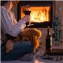 relaxdays Ensemble serviteur de cheminée 4 pièces Accessoire Chevalier Fonte Pelle Balai tisonnier, argenté