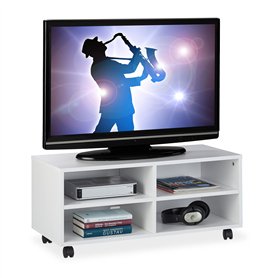 relaxdays Meuble TV avec 4 Compartiments