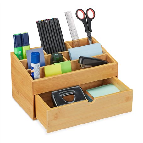 relaxdays Organiseur de Bureau avec tiroir