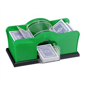 Relaxdays Mixte Mélangeur Relaxdays M langeur de cartes jusqu 91 mm mixeur manuel pour 2 jeux avec manivelle l