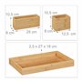 Relaxdays Organiseur de Bureau en Bambou, 4 Compartiments détachables, pour Votre Bureau ou Salle de Bain, Naturel