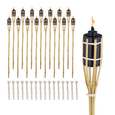 Relaxdays Torche de Jardin en Bambou