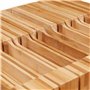 Relaxdays Range-ustensiles pour tiroir, 12 Couteaux & aiguisoir, Rangement en Bambou, HxLxP: env. 5 x 43 x 23 cm, Nature