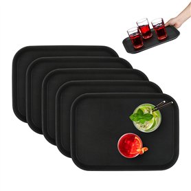 Relaxdays Lot de 5 Plateaux de Service