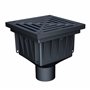 Siphon de Sol extérieur/Avaloir de Cour en Plastique recyclé MEAPARK avec Grille Fonte B125 pour Le Drainage ponctuel des eaux d