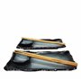 MystiCalls Lot de 8 pièces de vaisselle à sushi pour 2 personnes Bleu/noir – Set de service à sushi avec 2 assiettes à sushi
